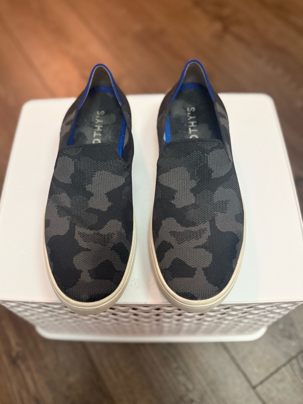 Rothy's Black & Gray Camo The Original Slip On Sneaker
